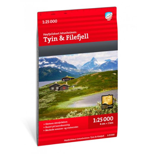 Calazo Høyfjellskart Jotunheimen: Tyin & Filefjell 1:25 000