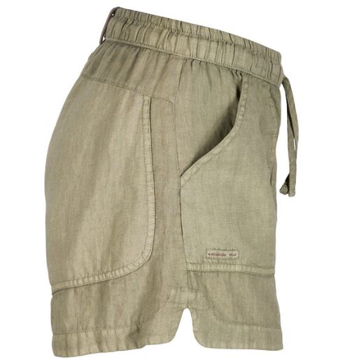 Amundsen Safari Linen Shorts Womens (Olive Ash)