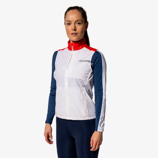 Swix Roadline Wind Vest W (Bright White/Fiery Red)