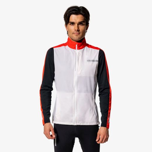 Swix Roadline Wind Vest M (Bright White/Fiery Red)