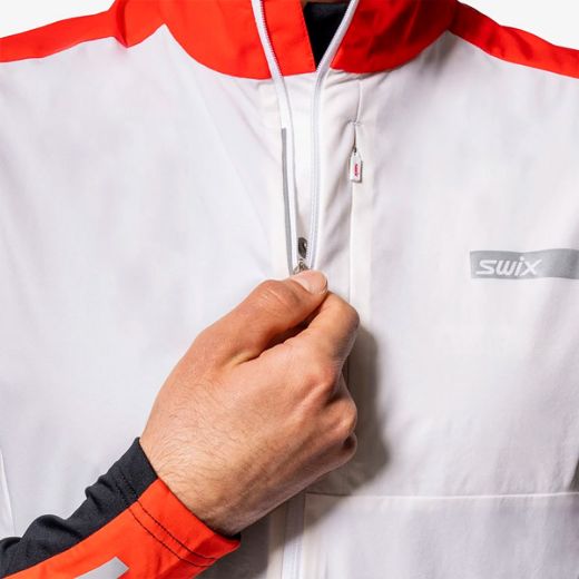 Swix Roadline Wind Vest M (Bright White/Fiery Red)