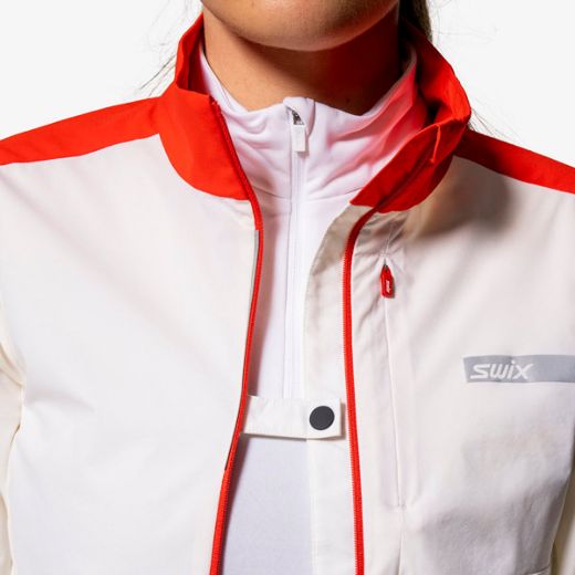 Swix Roadline Wind Jacket W (Bright White/Fiery Red)