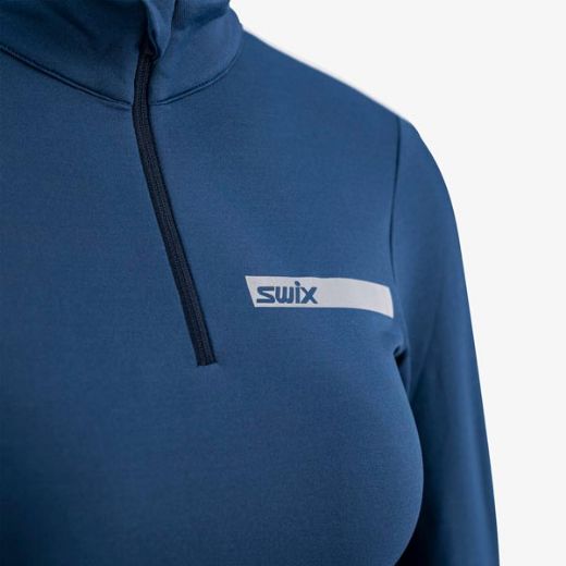 Swix Roadline NTS Half Zip Baselayer Top W (Lake Blue/Bright White)