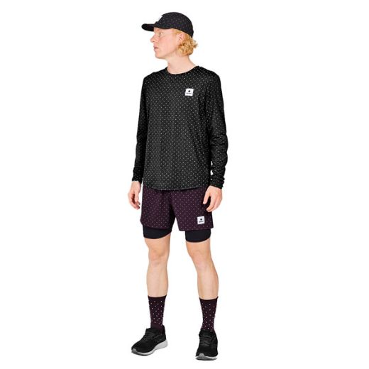 Saysky Reflective Polka Pace Long Sleeve (Black AOP)