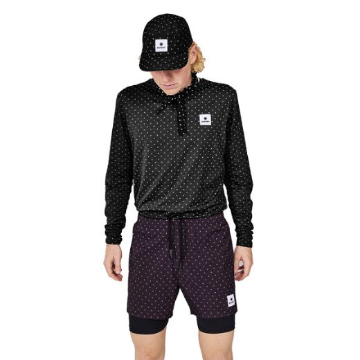 Saysky Reflective Polka Pace Long Sleeve (Black AOP)