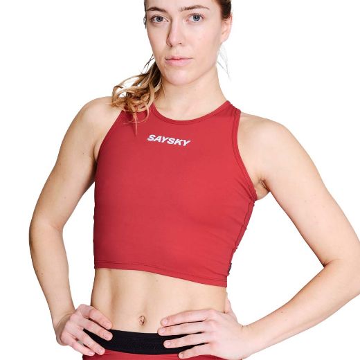 Saysky Flow Race Crop Top Women (Red)