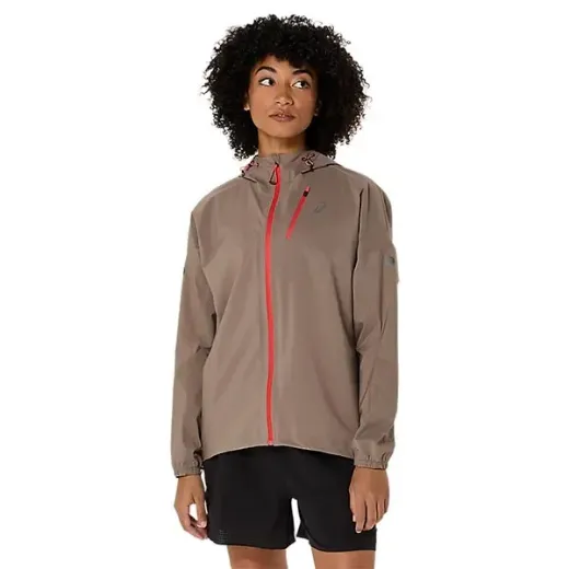 Bilde av Asics Fujitrail Elite Waterproof Jacket Women (Taupe Grey), L