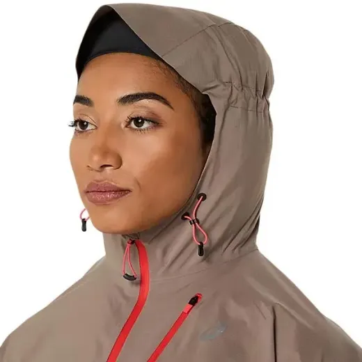 Bilde av Asics Fujitrail Elite Waterproof Jacket Women (Taupe Grey), L