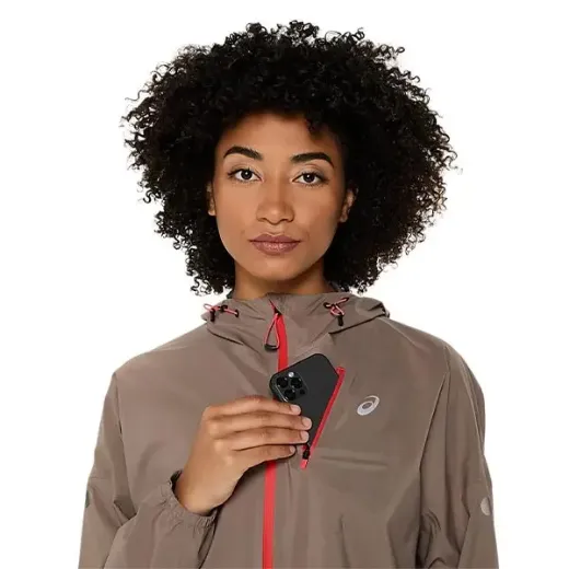 Bilde av Asics Fujitrail Elite Waterproof Jacket Women (Taupe Grey), L