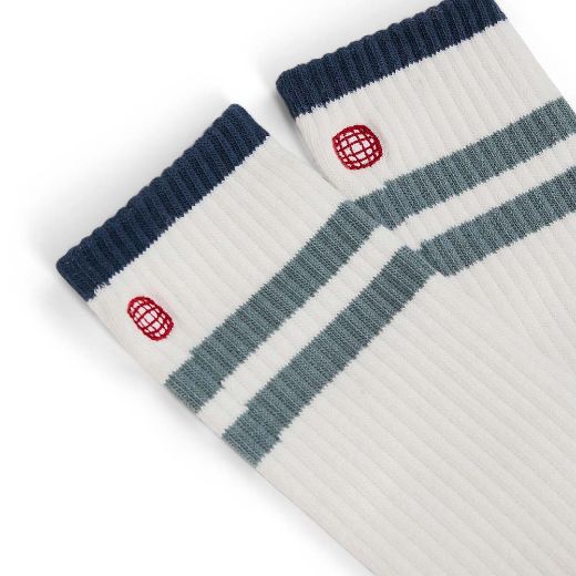 Amundsen Sports Oslo Crew Socks (White/Stormy Blue)