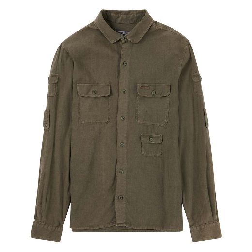 Amundsen Sports Travellers Linen Shirt Mens (Olive)