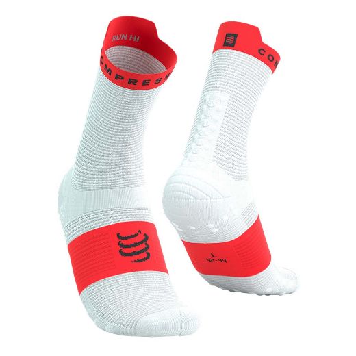 Compressport Pro Running Sock V4.0 (White/Fluo Red)
