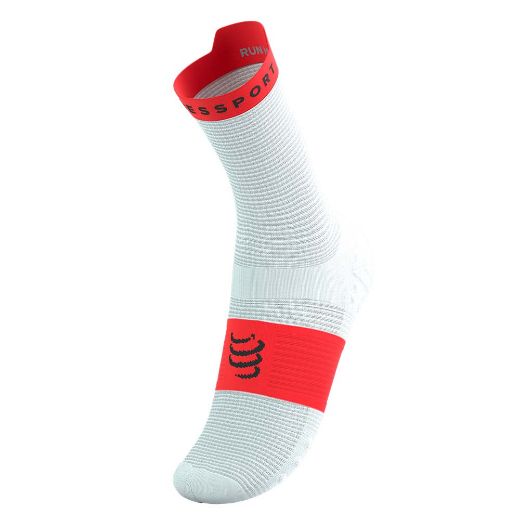 Compressport Pro Running Sock V4.0 (White/Fluo Red)