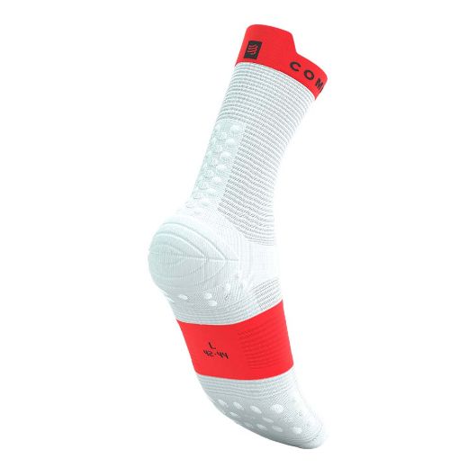 Compressport Pro Running Sock V4.0 (White/Fluo Red)