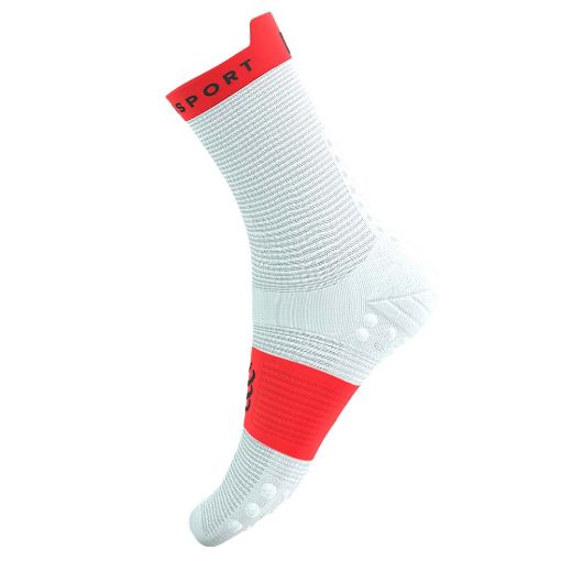 Compressport Pro Running Sock V4.0 (White/Fluo Red)
