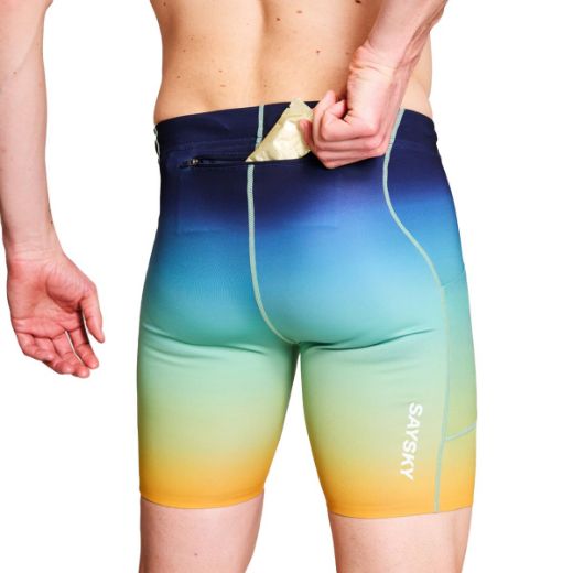 Bilde av Saysky Drip Dye Combat+ Short Tights 7 (Blue Aop), L